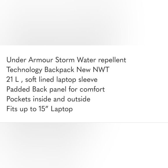 Under Armour Storm Water repellent Technology Backpack - Picture 5 of 6